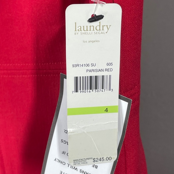NEW Laundry Shelli Segal Dress Womens 4 red pencil cocktail classic colorful - Picture 5 of 10